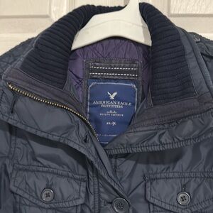 American Eagle Navy Quilted Jacket XS